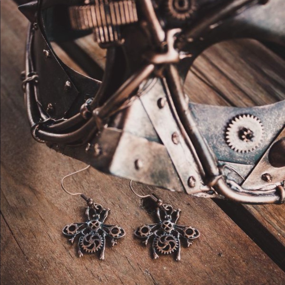Steampunk earrings 3 pairs